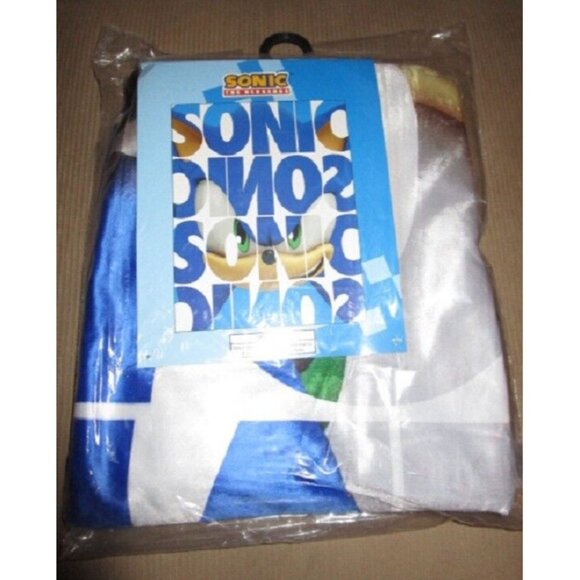 New Name Face Sonic the Hedgehog Fleece Throw Gift Blanket Sega Video Game XBox - Picture 2 of 2
